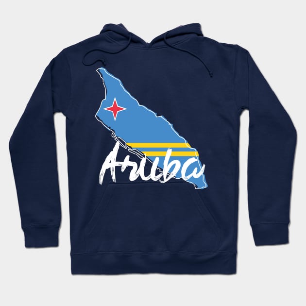 Aruba Map and Flag Hoodie by HarlinDesign